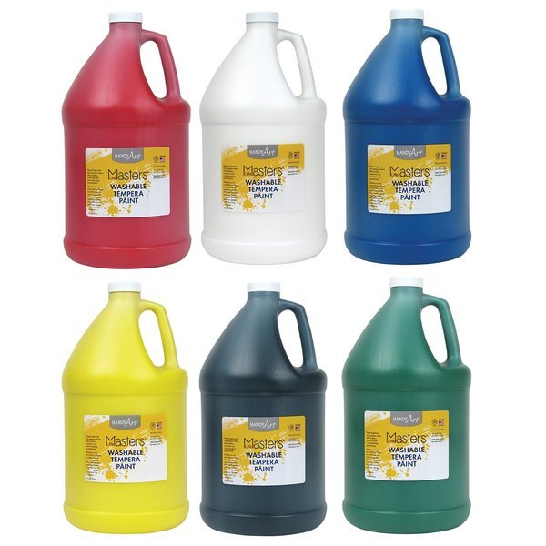 Little Masters Washable Tempera Paint, 128 oz. Bottles, 6 Colors, Handy Art, Mfr#: 214705